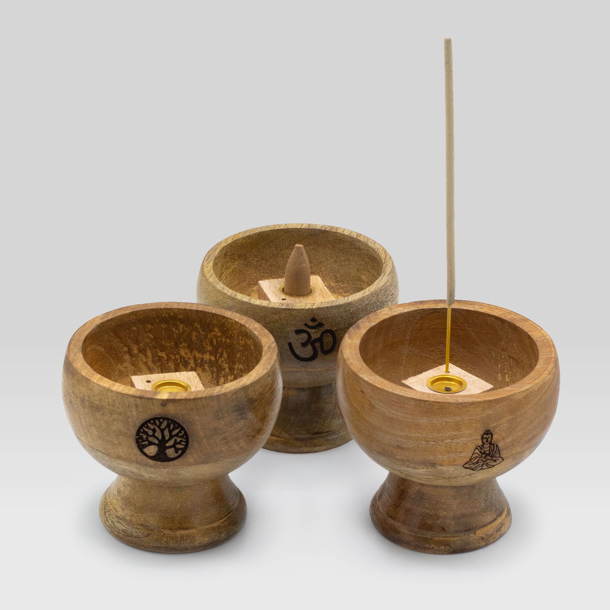 Lrg Ritual Bowl Incense Cone Holder 11x10 cm - Om - Image 4