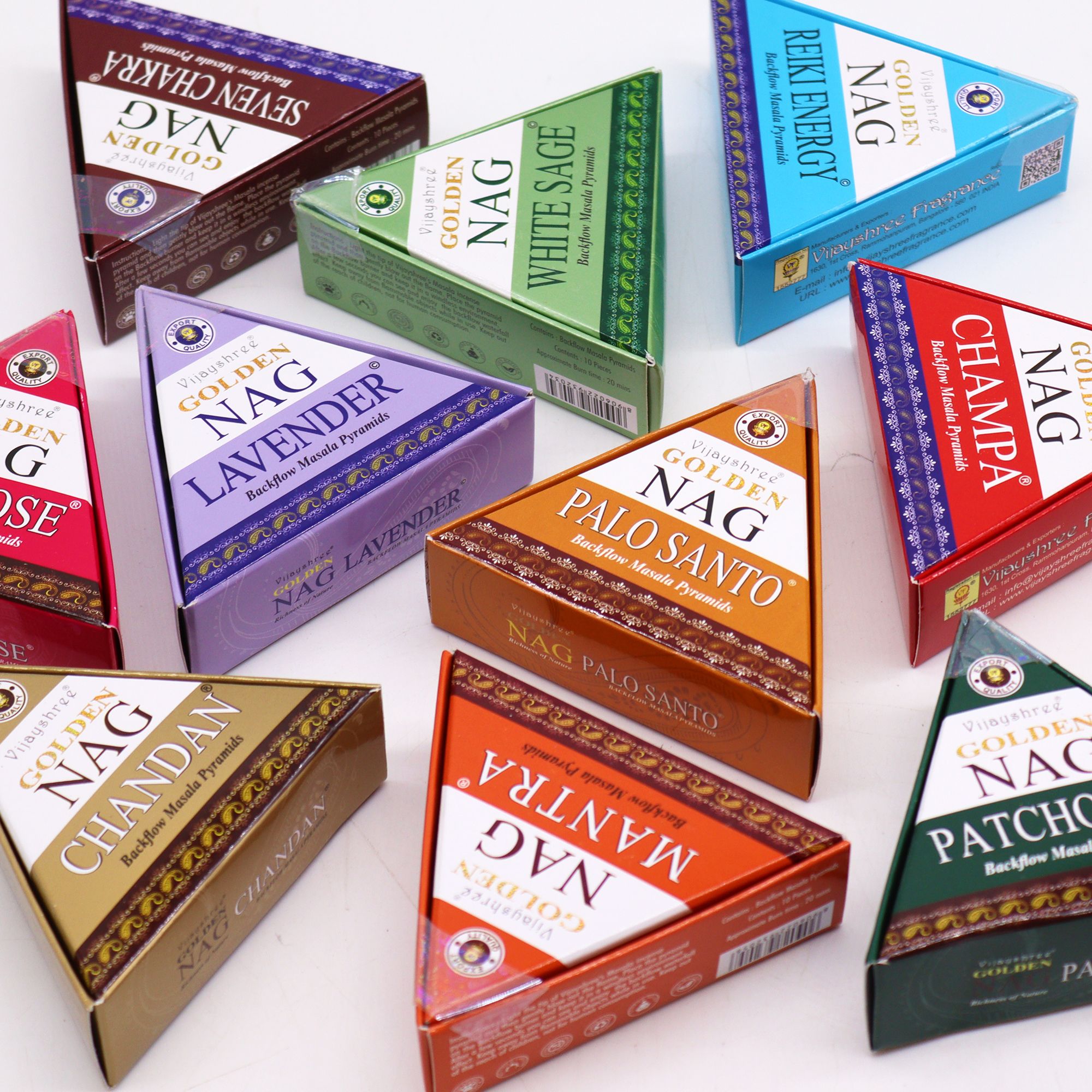 42g Jumbo Golden Nag - Mantra Back Flow Incense Cones - Image 3
