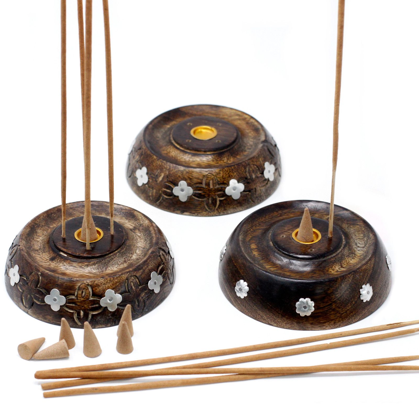 Cone & Stick Burner- Asst Design - Mango Wood - Image 4