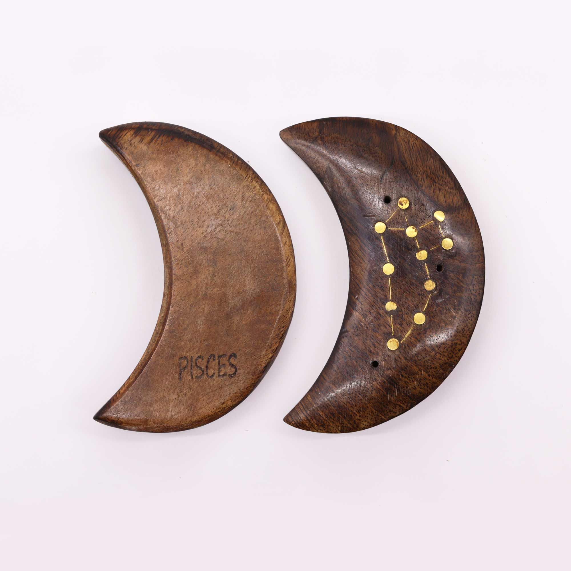 Engraved and Brass Zodiac Sign Incense Burners - Moon - Image 2